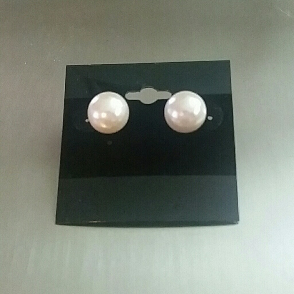 Large faux pearl earrings